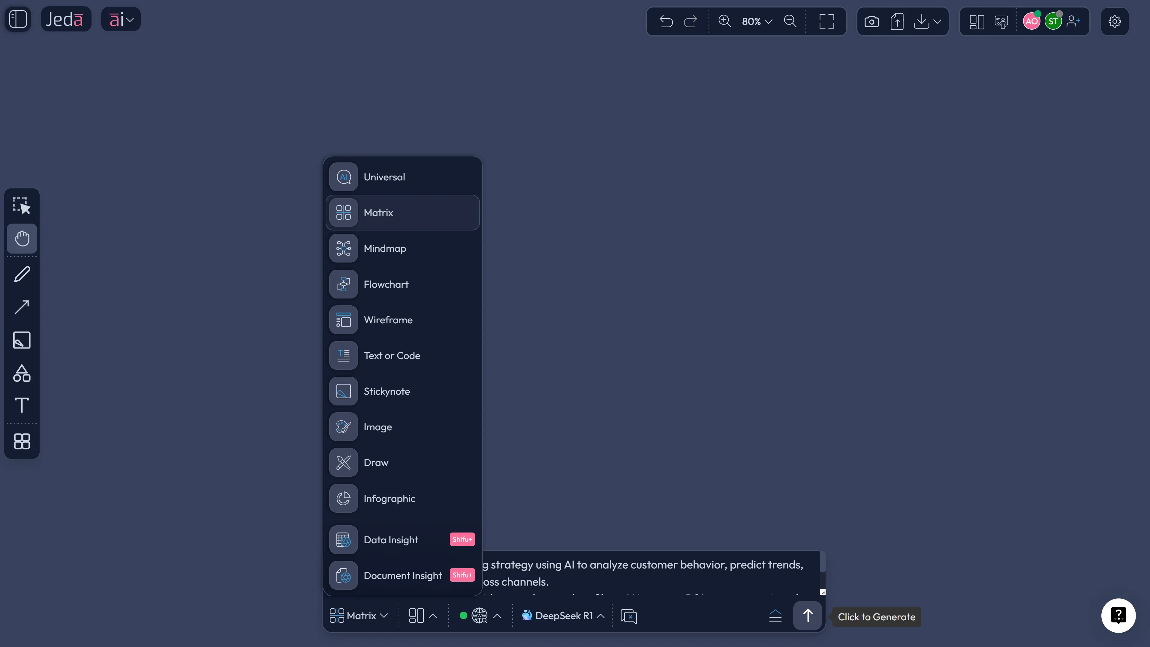 AI in marketing prompt bar screenshot