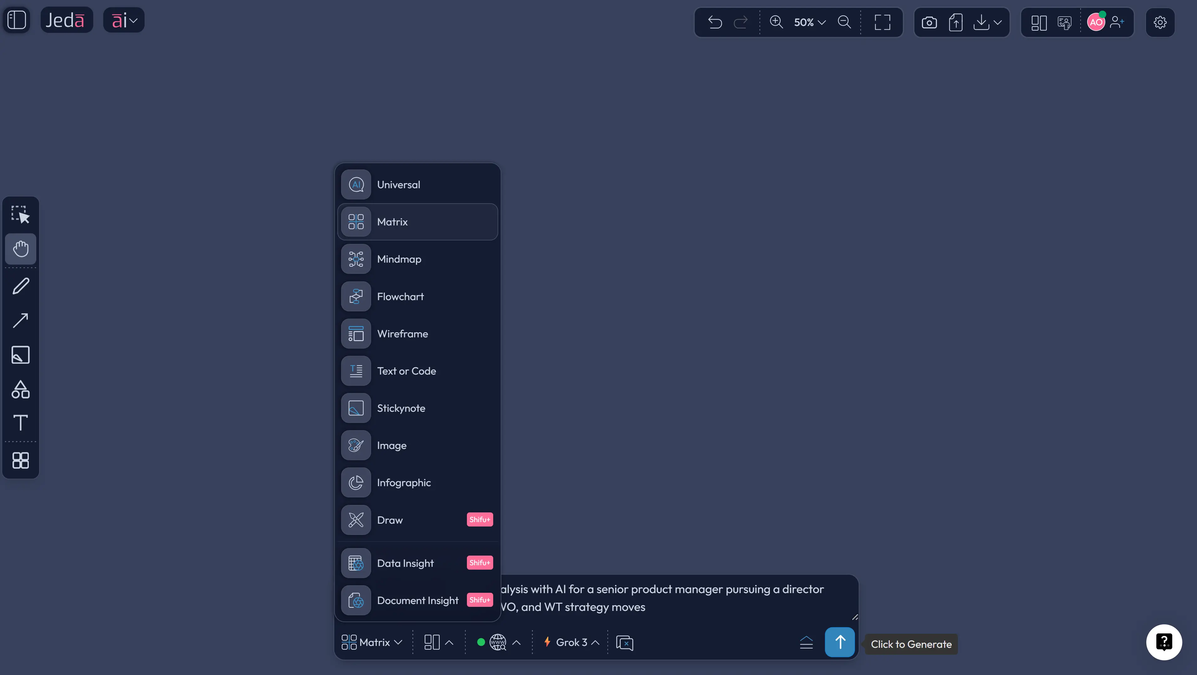 Prompt Bar for Personal SWOT Analysis with AI