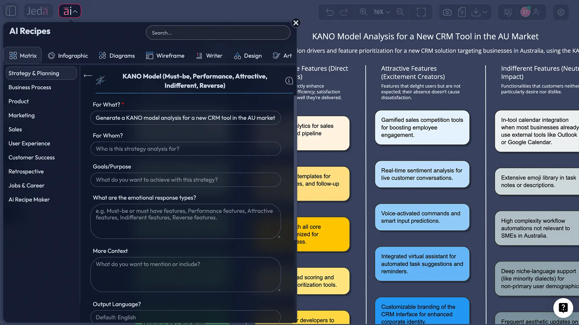 Create a Kano Model with AI in Minutes with Jeda.ai