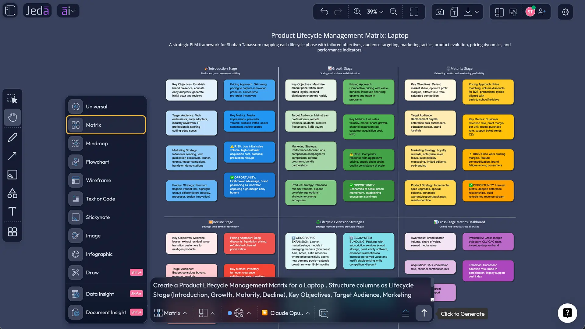 Prompt Bar creating Product Lifecycle Management with AI