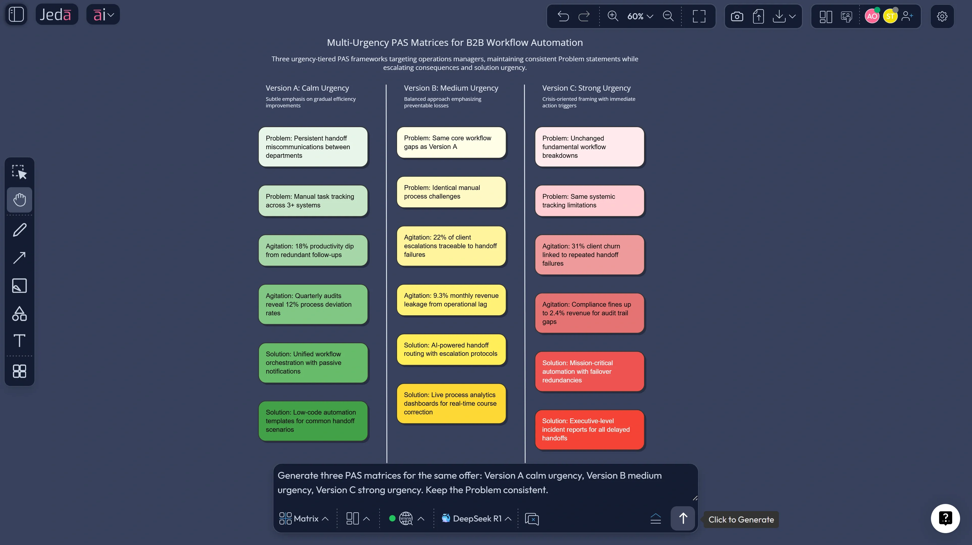 Jeda.ai Prompt Bar with Matrix command for PAS