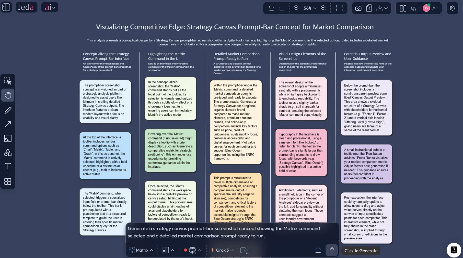 Strategy canvas prompt bar in Jeda.ai