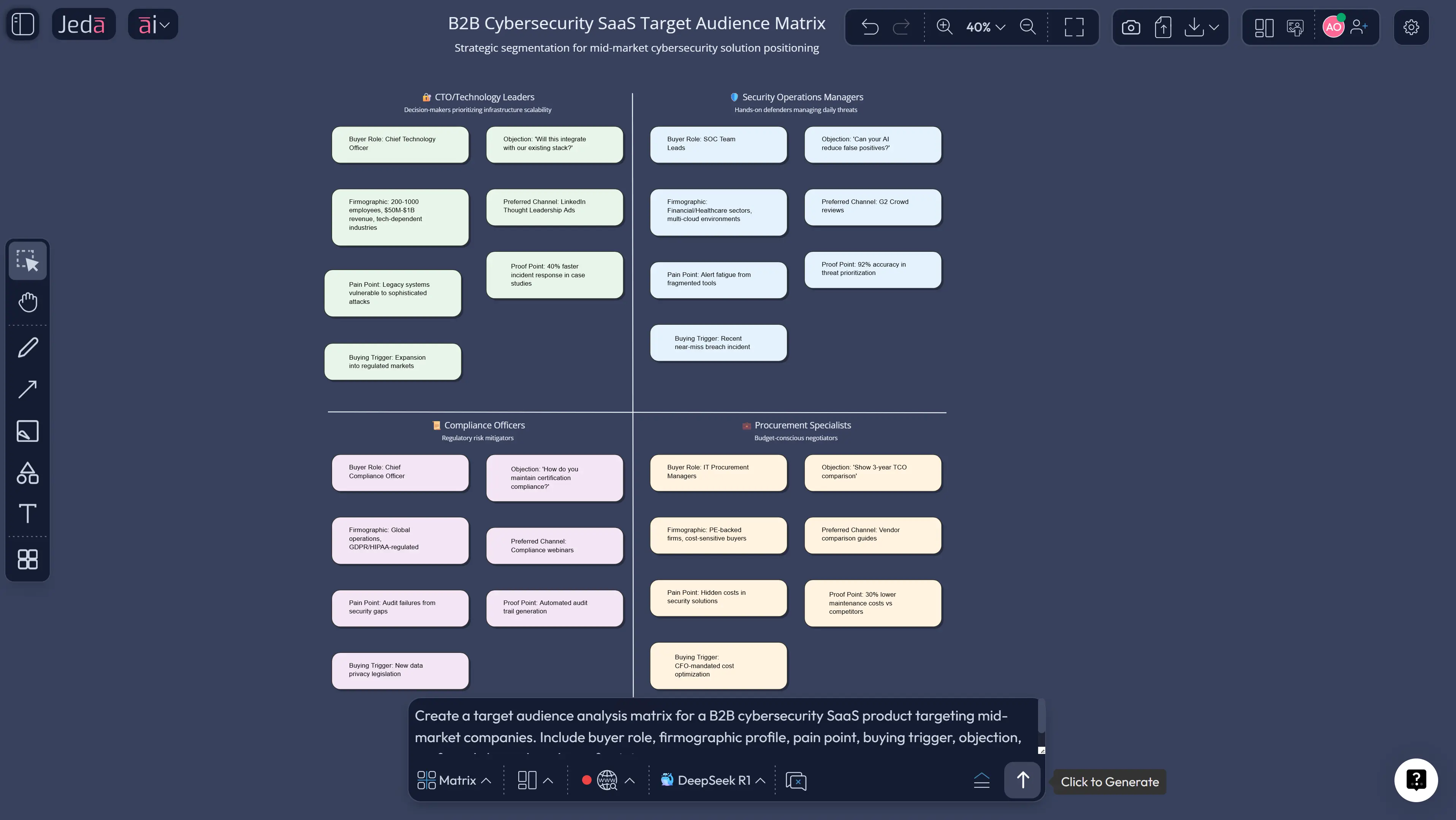 Target audience analysis example in Jeda.ai