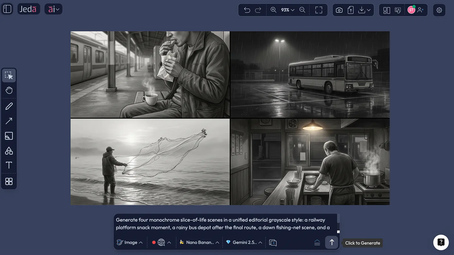 Jeda.ai Prompt Bar Image command for Slice of Life AI Art