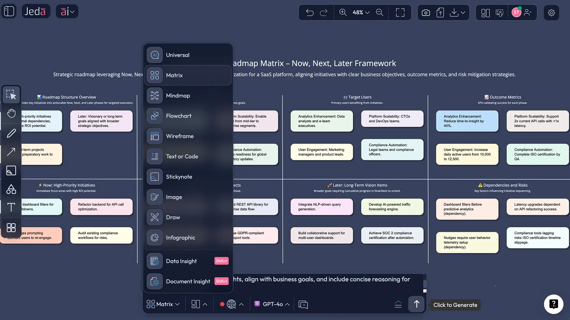 Jeda.ai Prompt Bar using Matrix command