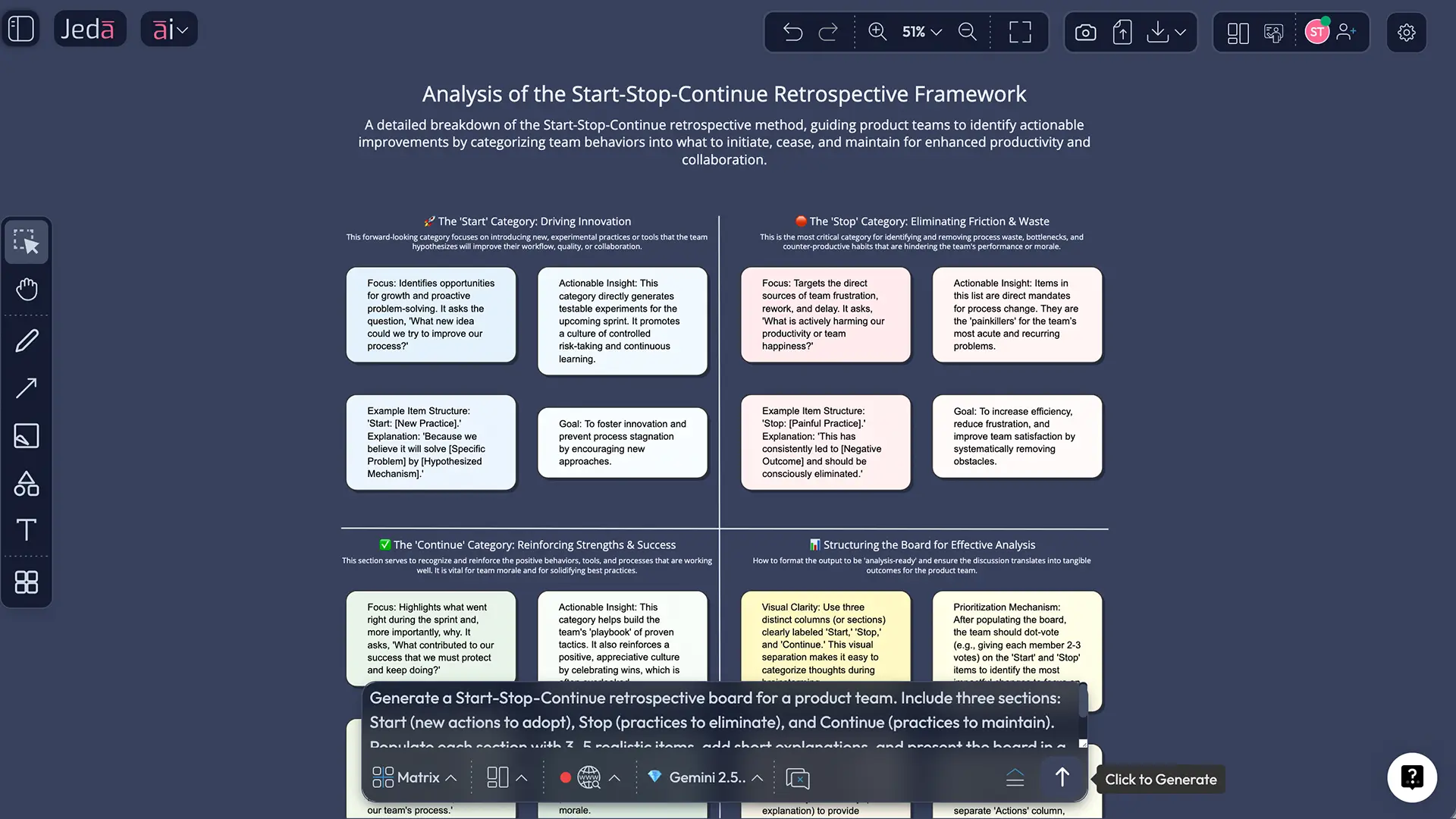 Jeda.ai Prompt Bar with Matrix command selected