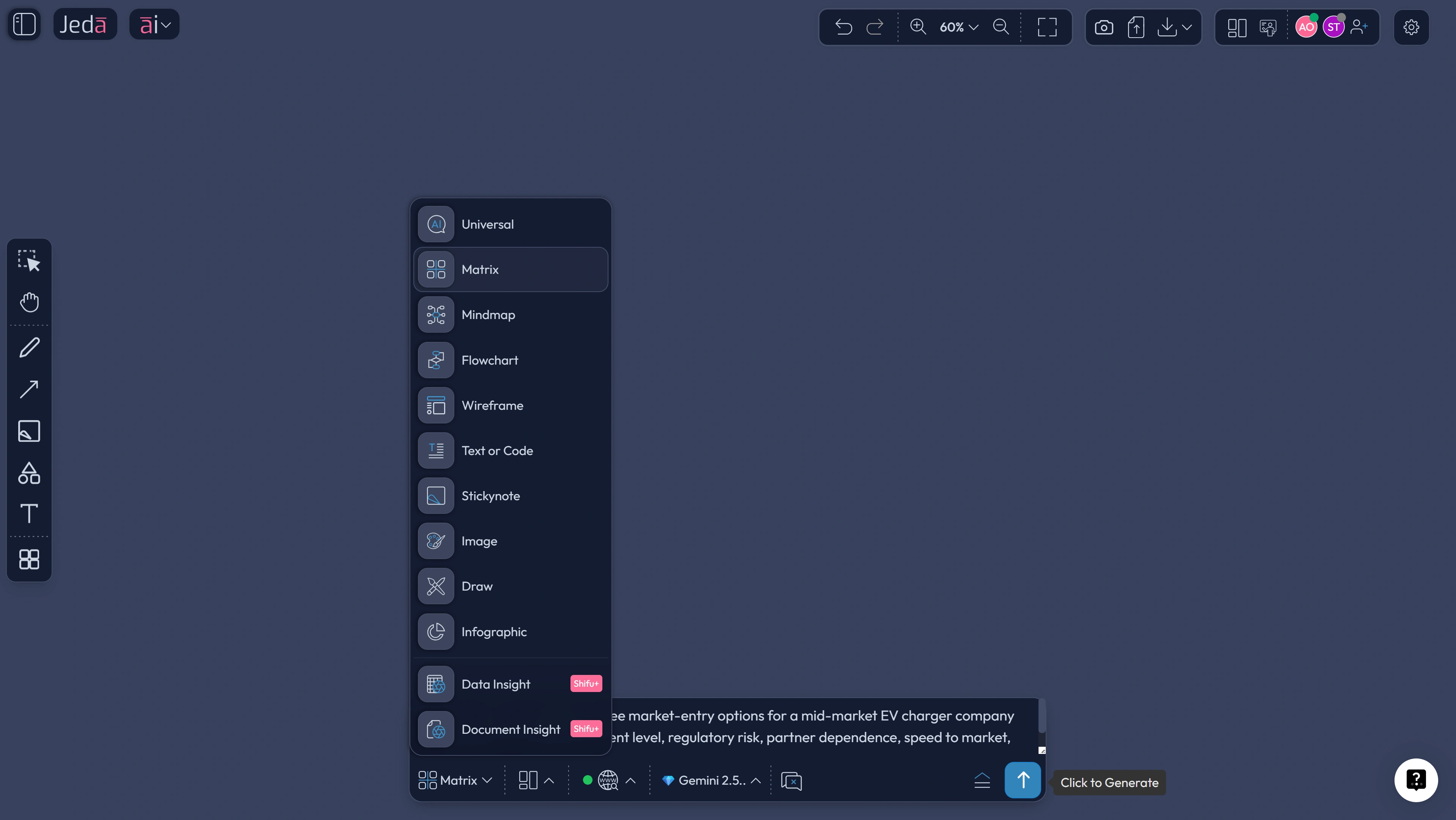 Prompt Bar for AI tools for MBA students