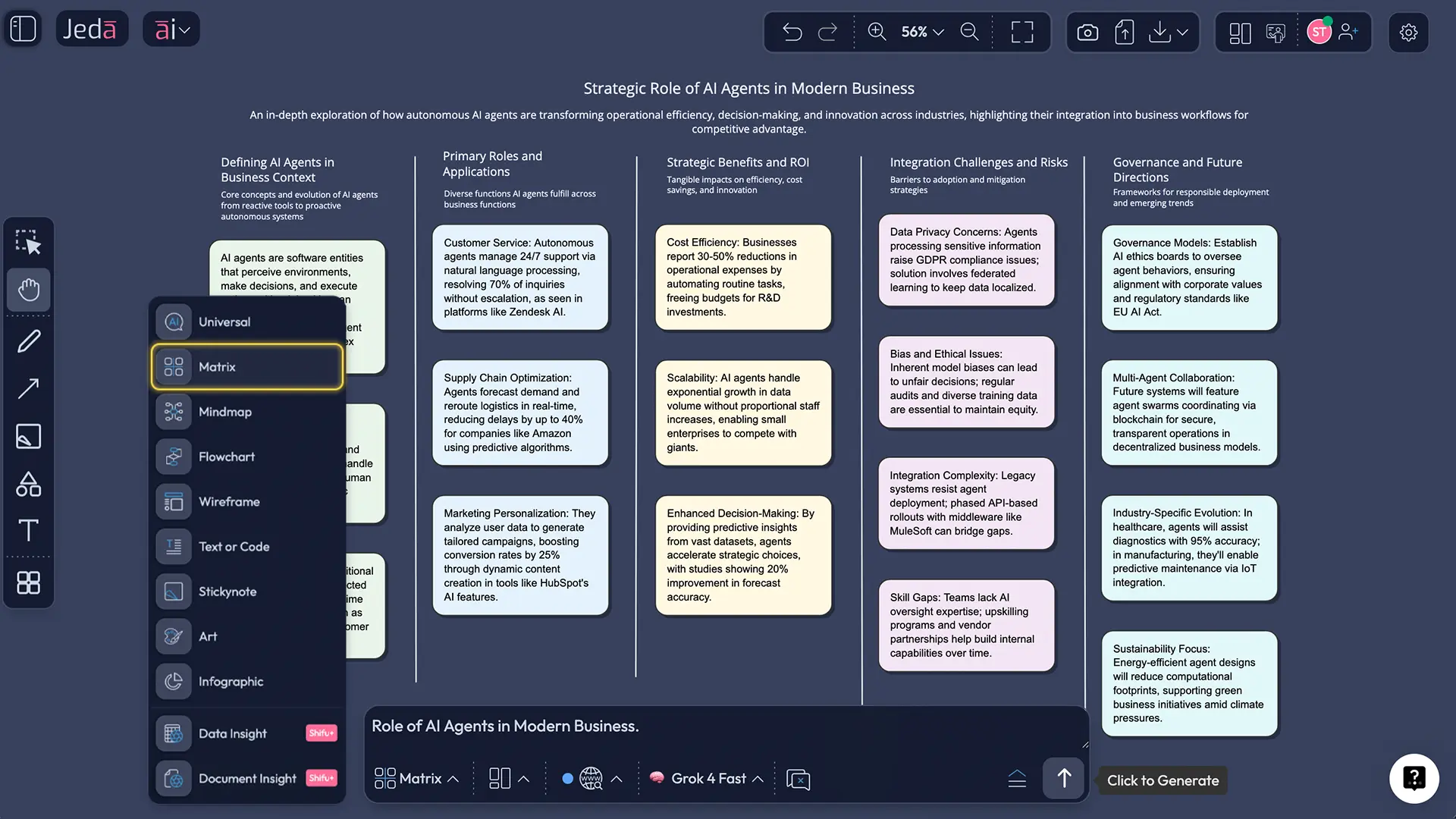 Jeda.ai Prompt Bar for AI agent strategy mapping