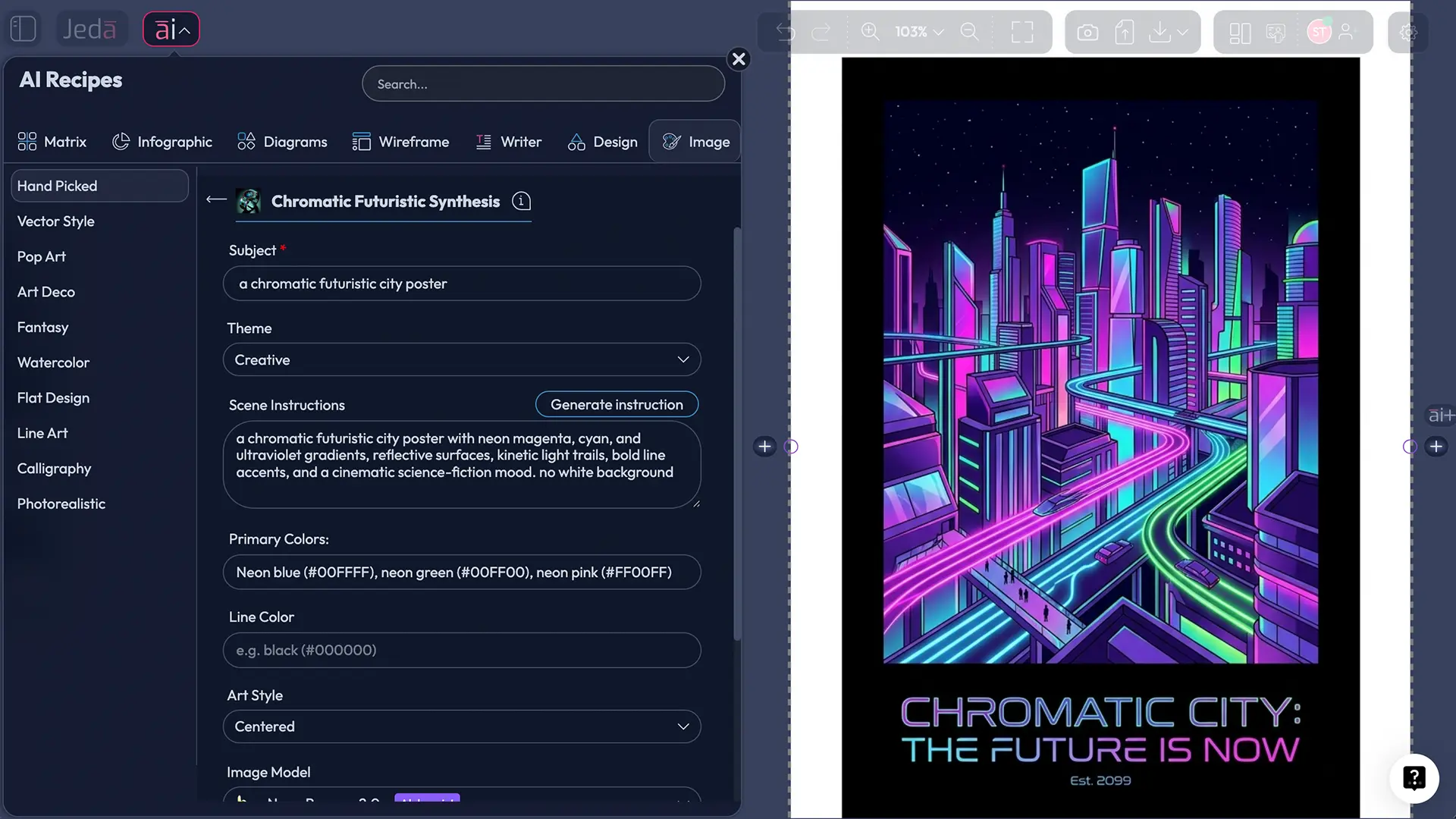 Chromatic Futuristic AI Art hero visual
