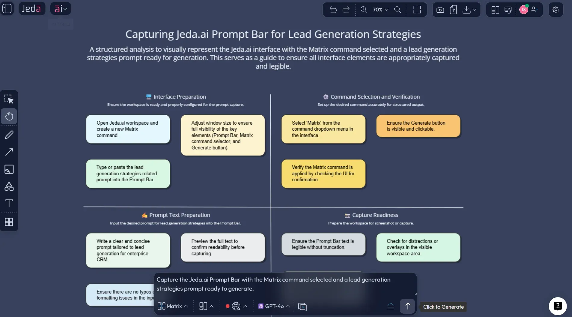 Jeda.ai prompt bar for lead generation strategies