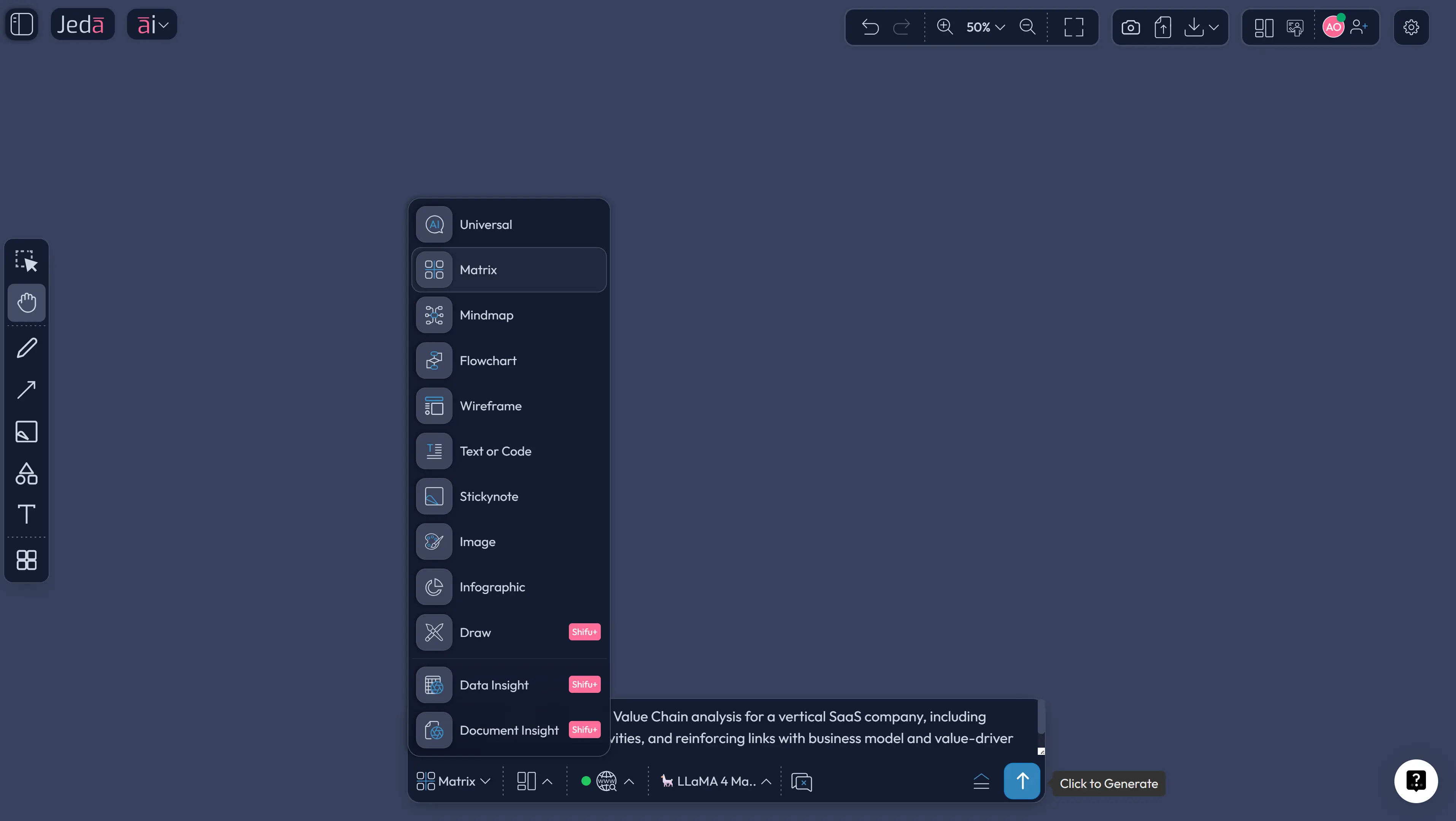 Prompt Bar for Porter's Value Chain with AI