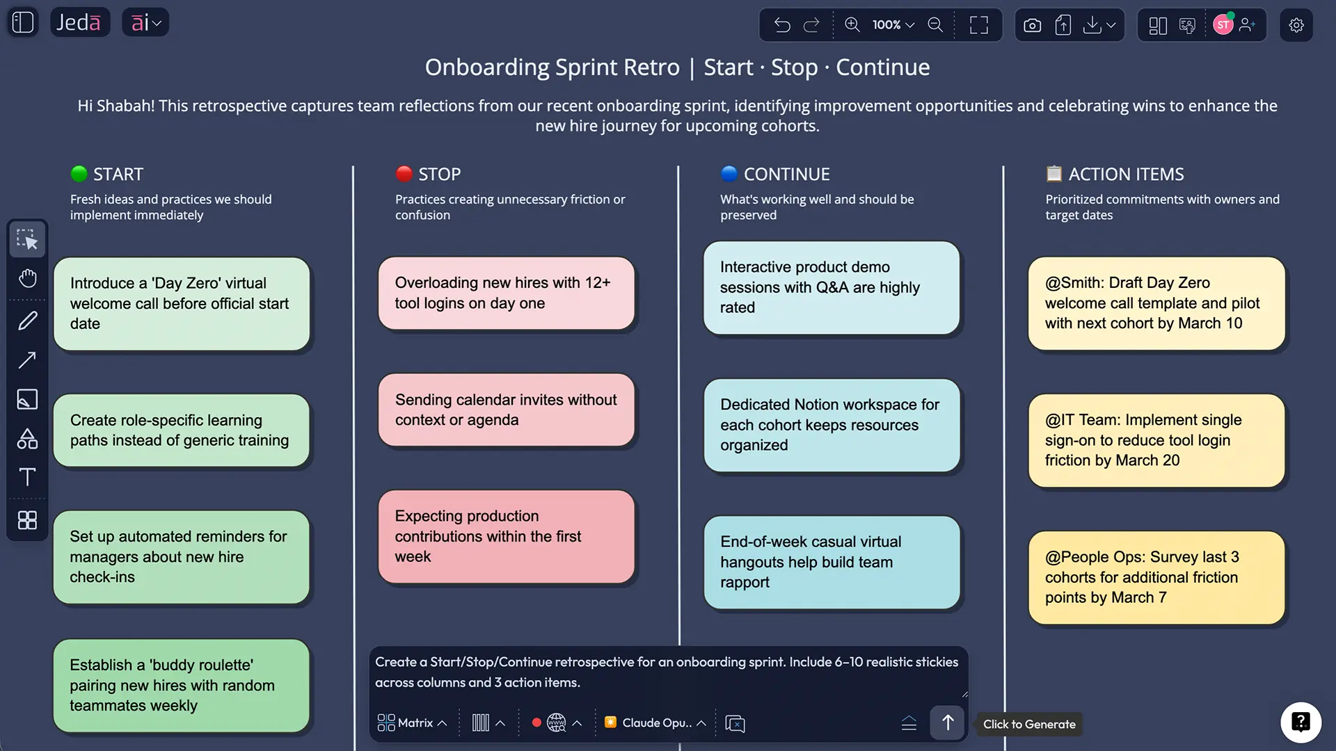 Example: a real sprint retro (worked-through)