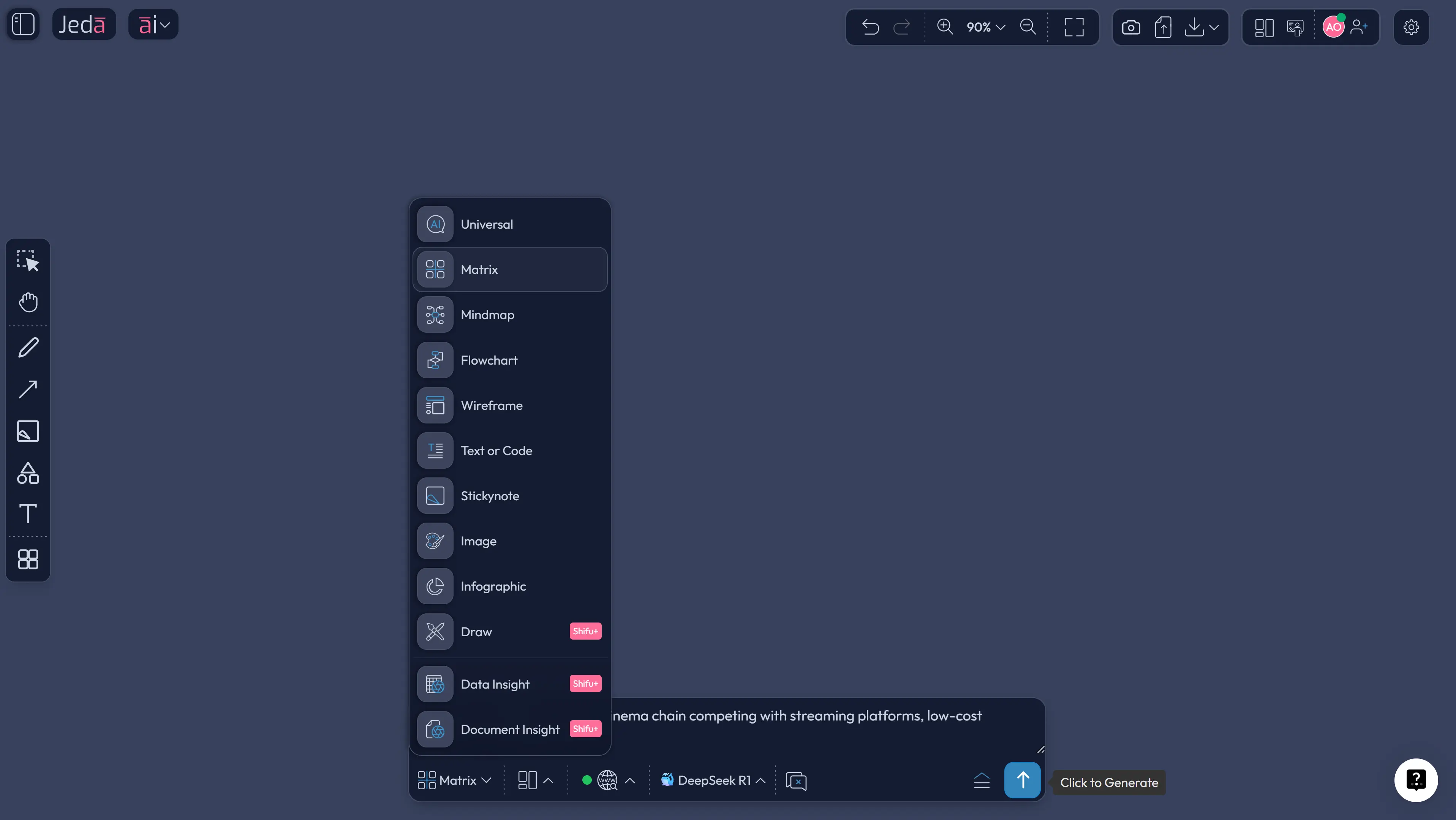 ERRC grid prompt bar in Jeda.ai