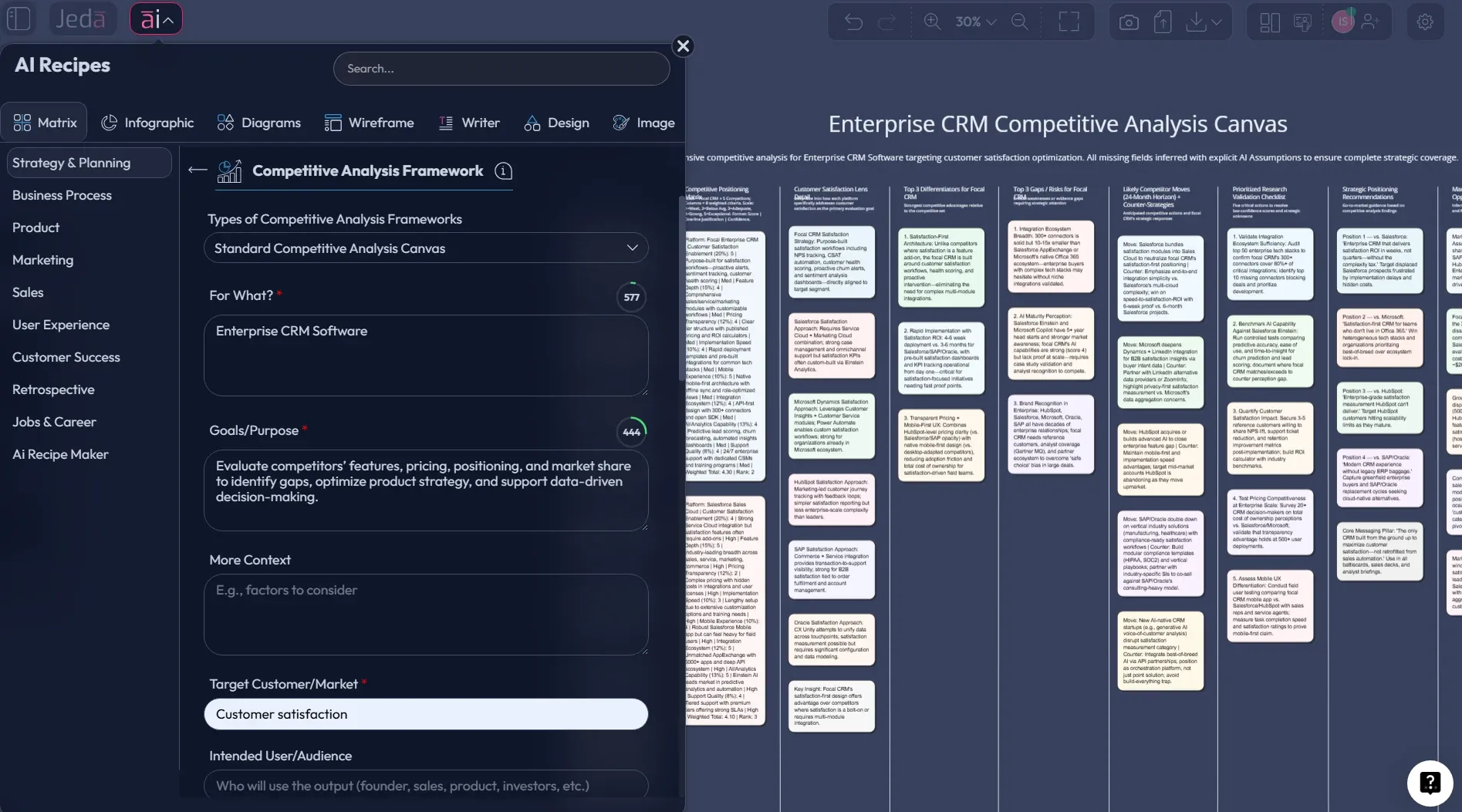 Jeda.ai Prompt Bar matrix command screenshot