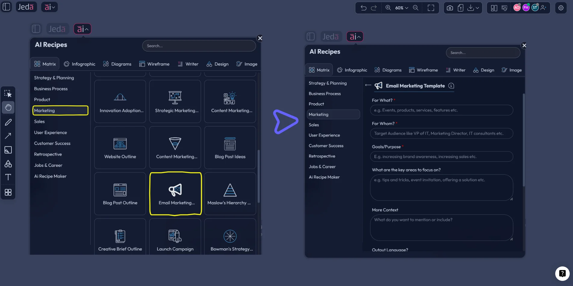 AI Email Copy Generator recipe matrix