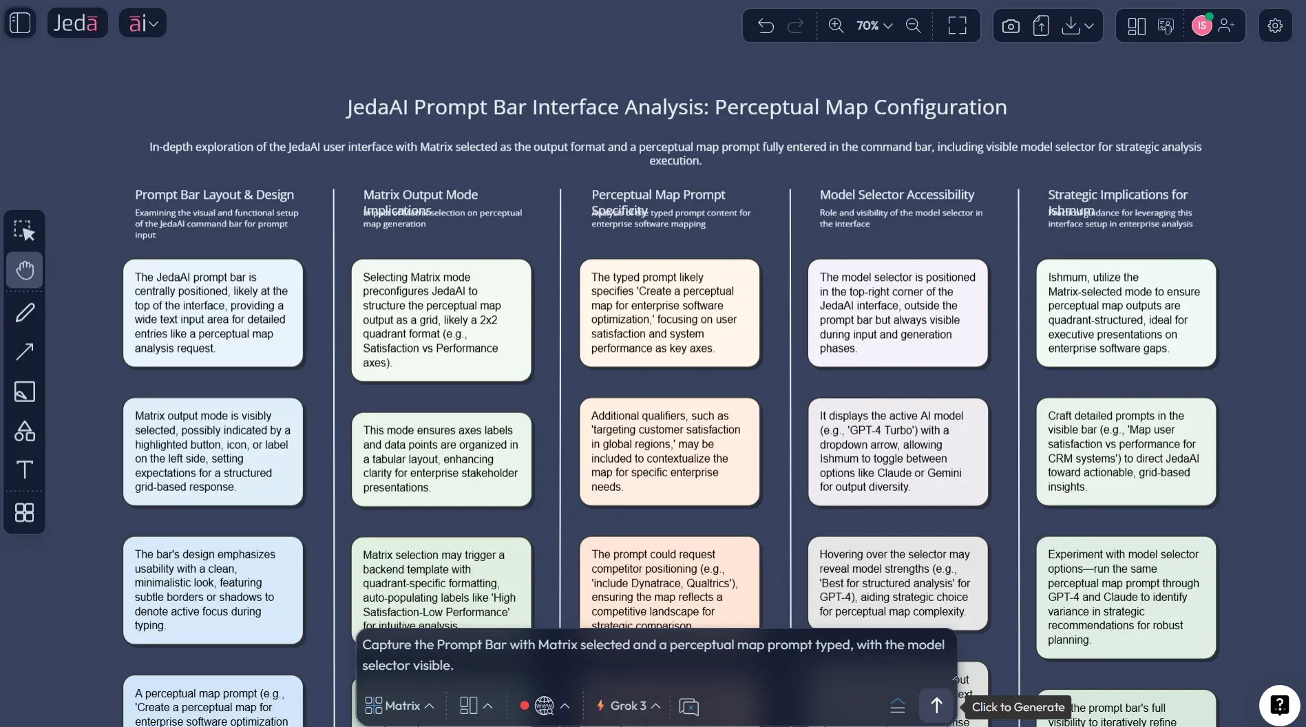 Prompt Bar showing the Matrix command for perceptual mapping