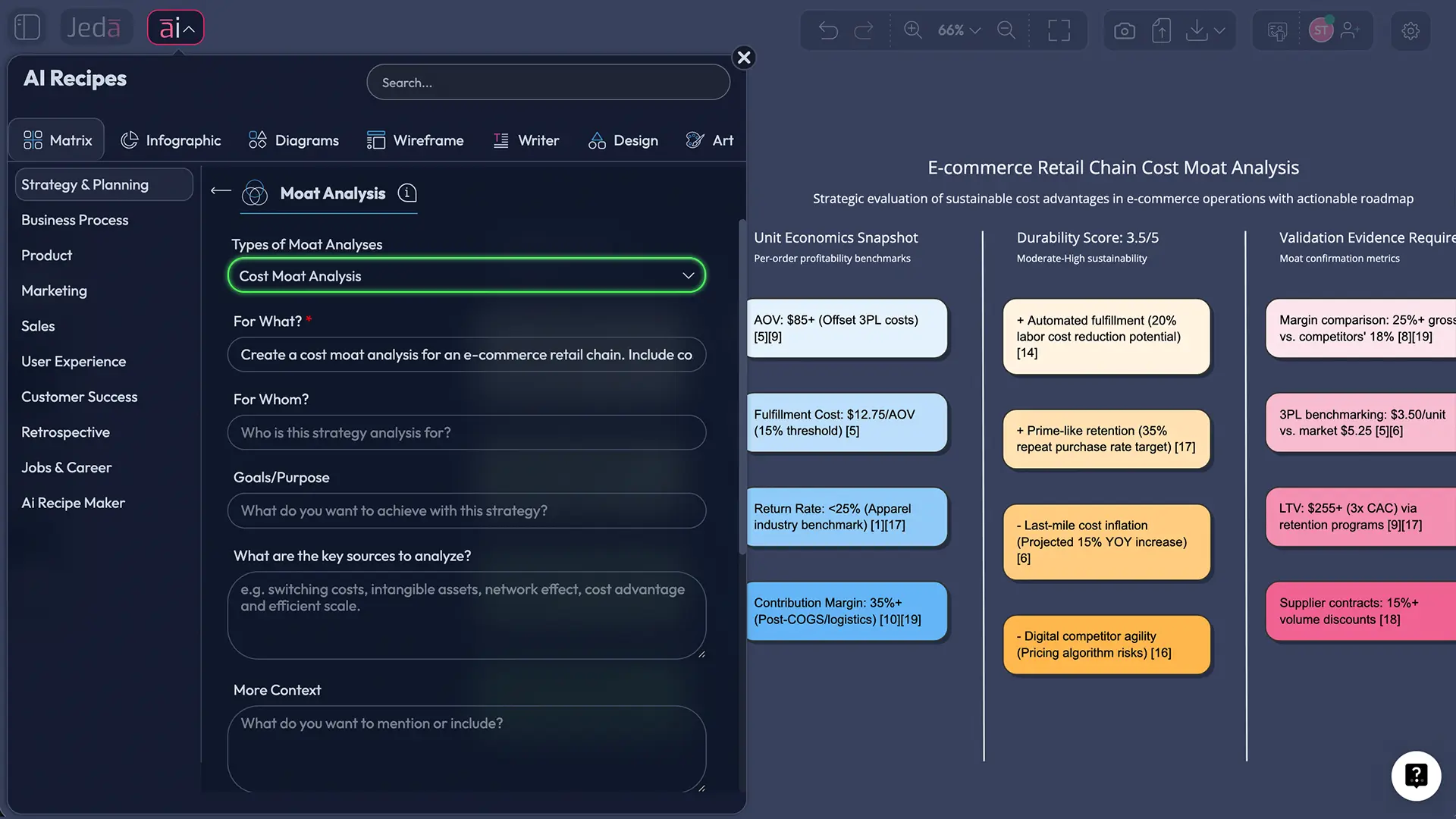 Cost Moat Analysis with AI - Jeda.ai AI Workspace