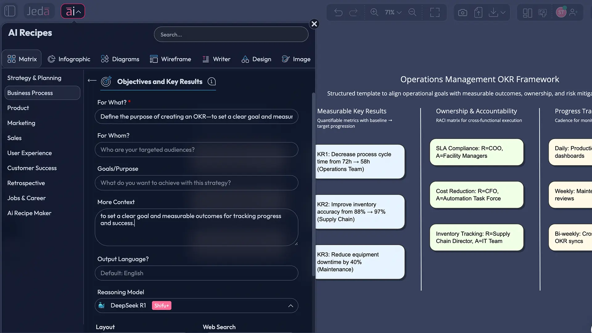 Objectives and Key Results recipe screenshot